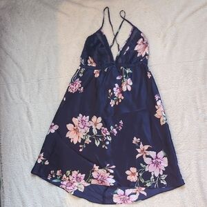 Floral Navy Blue Chemise